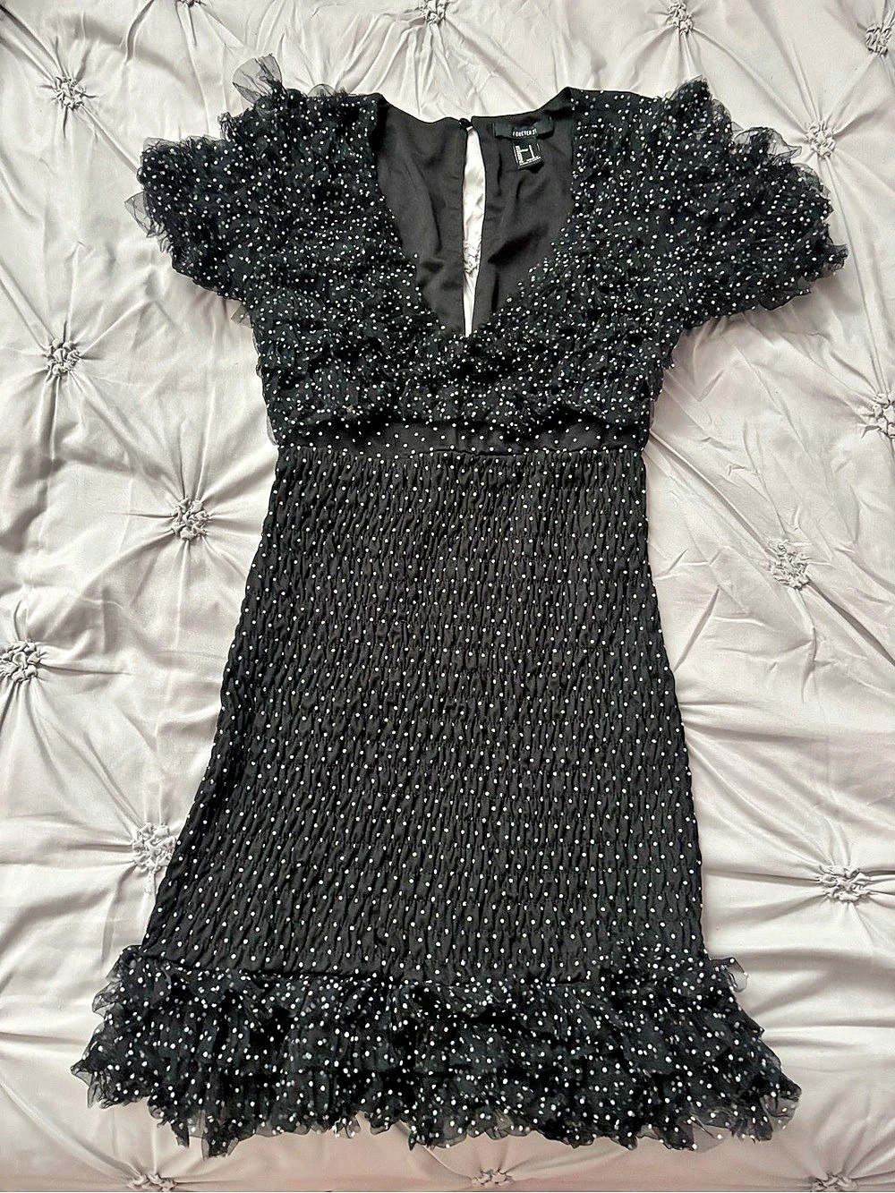 Forever 21 Black Polka Dot Mini Dress Size Small